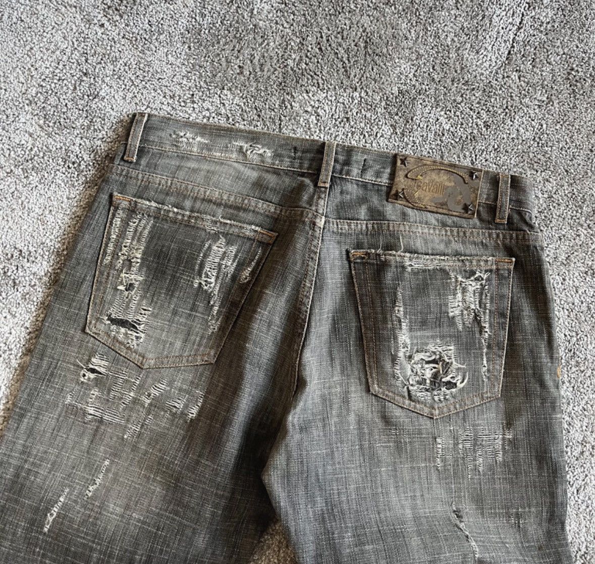 Just Cavalli Just Cavalli Distressed Vintage Slim Fit Jeans Size US 33 - 3 Thumbnail