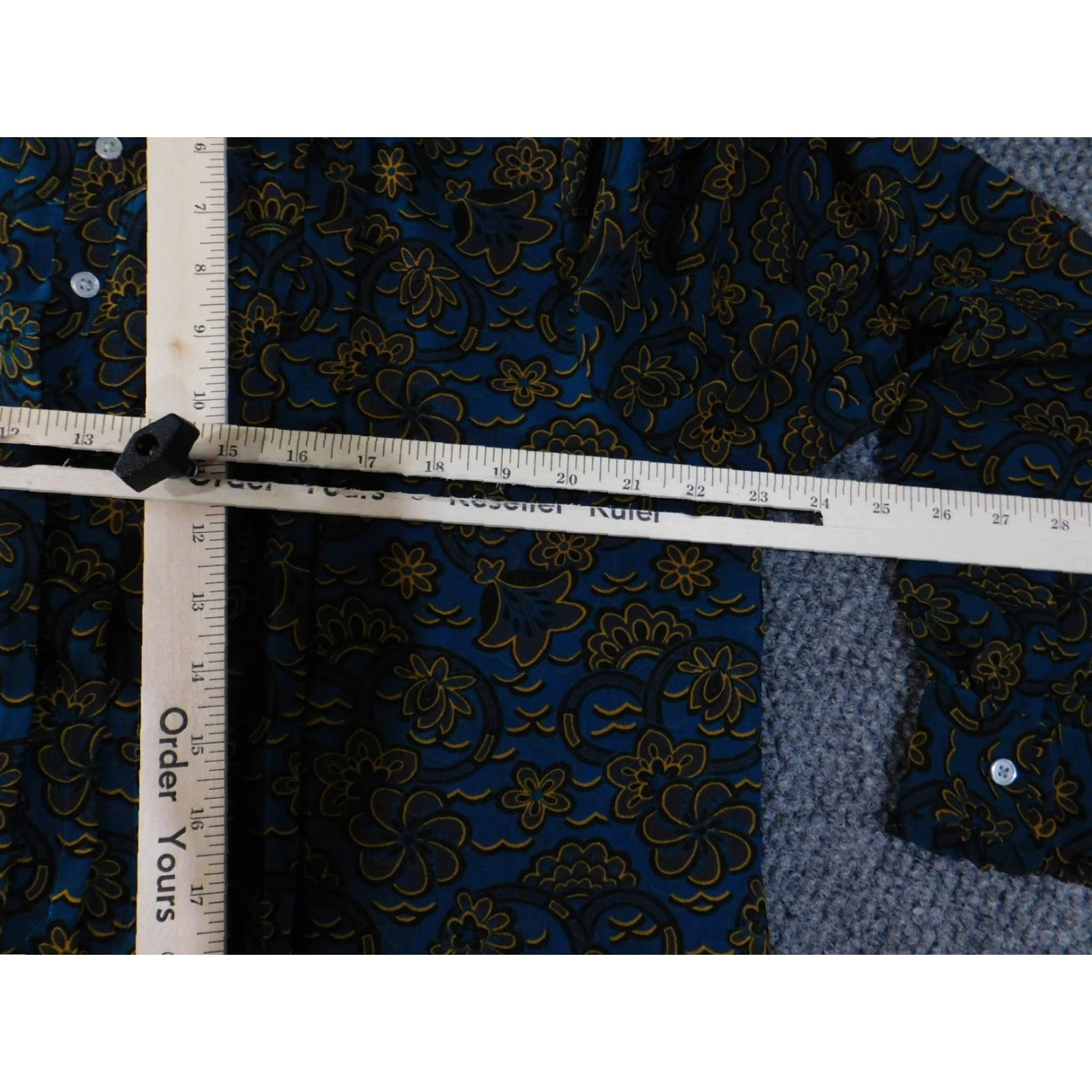 Loft VINTAGE LOFT Blouse Womens Large Blue Floral Long Sleeve Button Front sheer Top Size L / US 10 / IT 46 - 6 Thumbnail