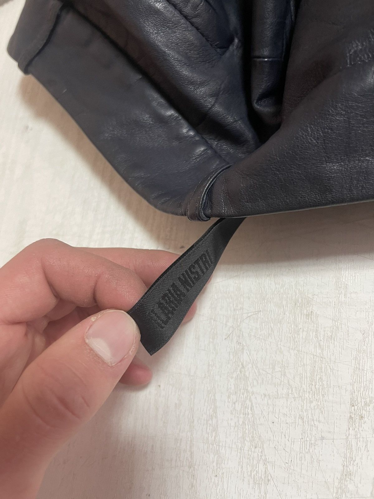 Genuine Leather × Ilaria Nistri Ilaria Nistri Avant Garde Leather Navy Blue Biker Pants Size 34" / US 12 / IT 48 - 13 Thumbnail