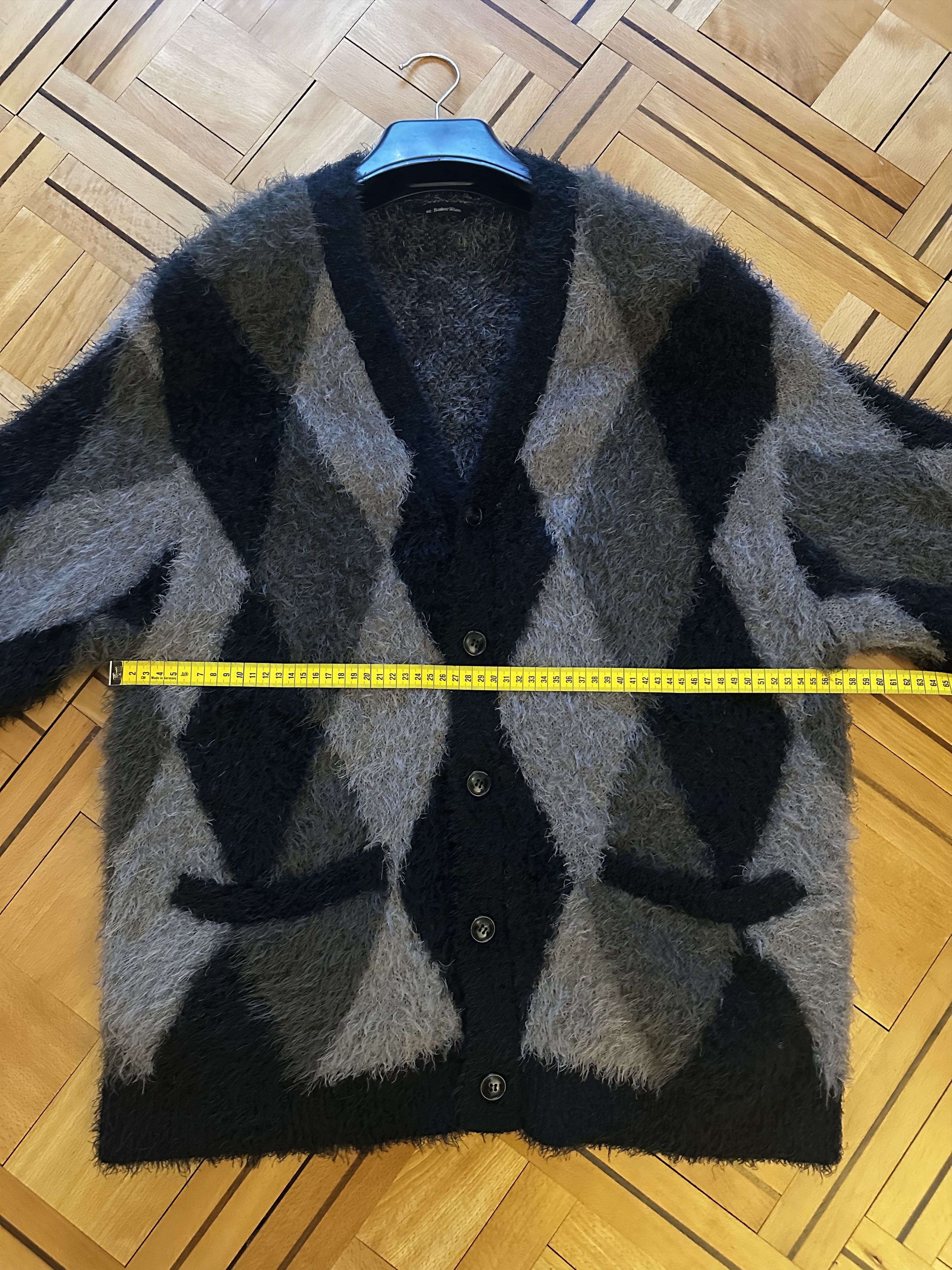 Number (N)ine Fuzzy Argyle Cardigan Size US L / EU 52-54 / 3 - 5 Thumbnail