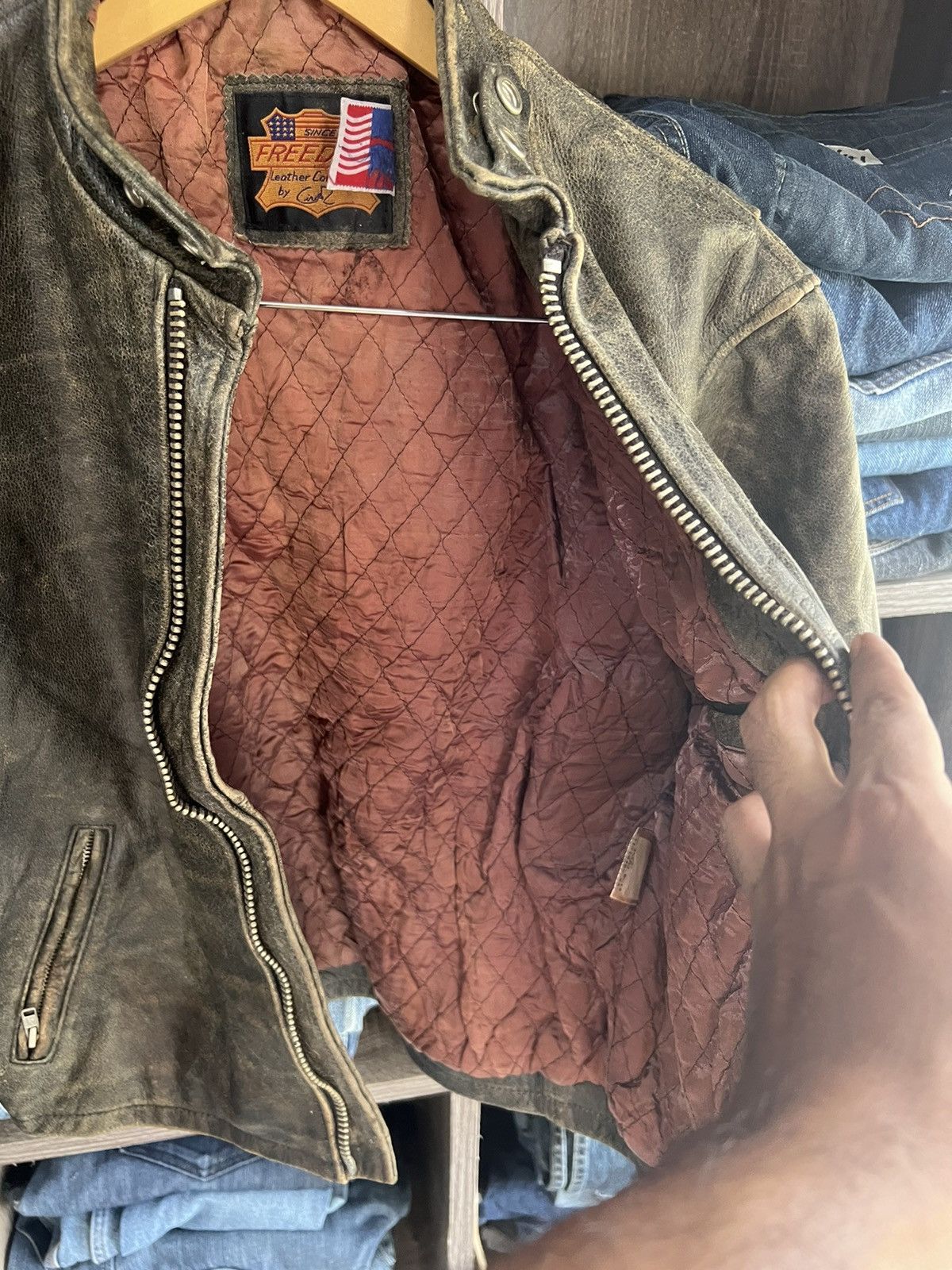 Other 🔥Vintage Freedom Leather Biker Jacket Size US S / EU 44-46 / 1 - 15 Thumbnail