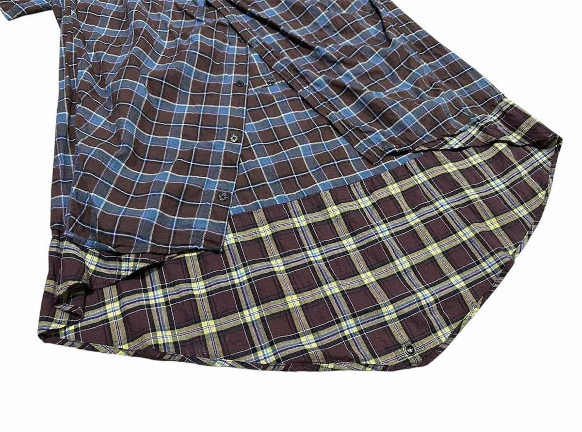 PPFM 🔥Sick Y2K PPFM Draped Asymmetric Flannel Shirt Size US L / EU 52-54 / 3 - 10 Thumbnail