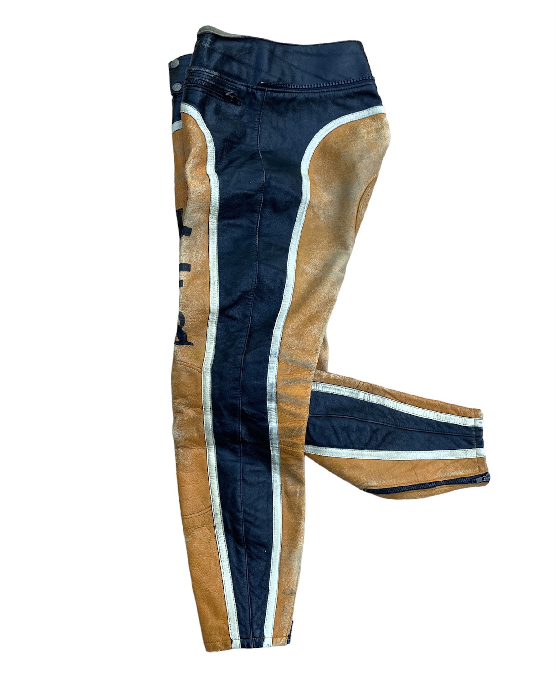 Genuine Leather Vintage 70s Furygan Moto Racing Distressed Leather Pants Size US 29 - 8 Thumbnail