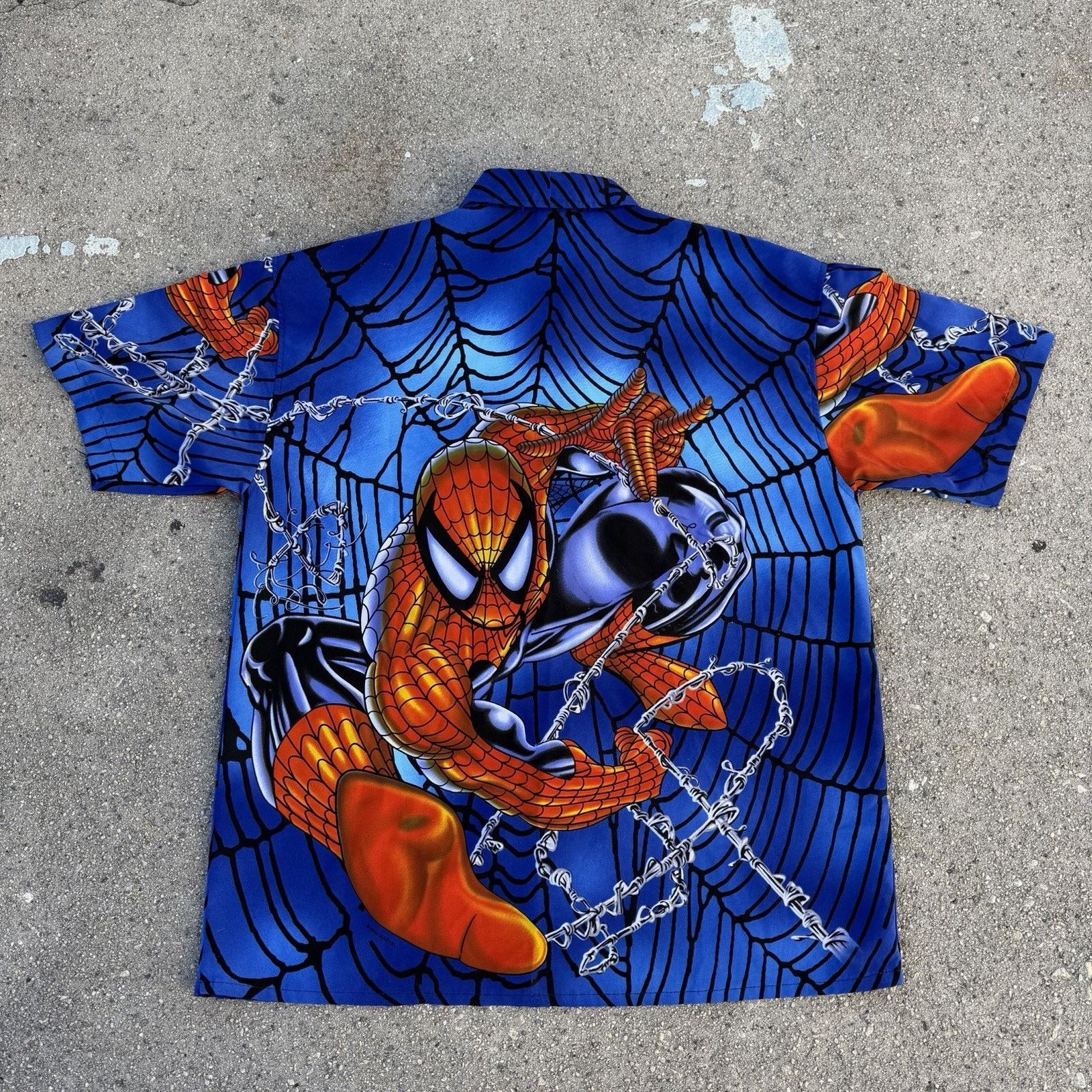 Marvel Comics × Vintage Vintage 2002 Marvel Comics Spider-Man All Over Print Shirt Size US XL / EU 56 / 4 - 3 Thumbnail