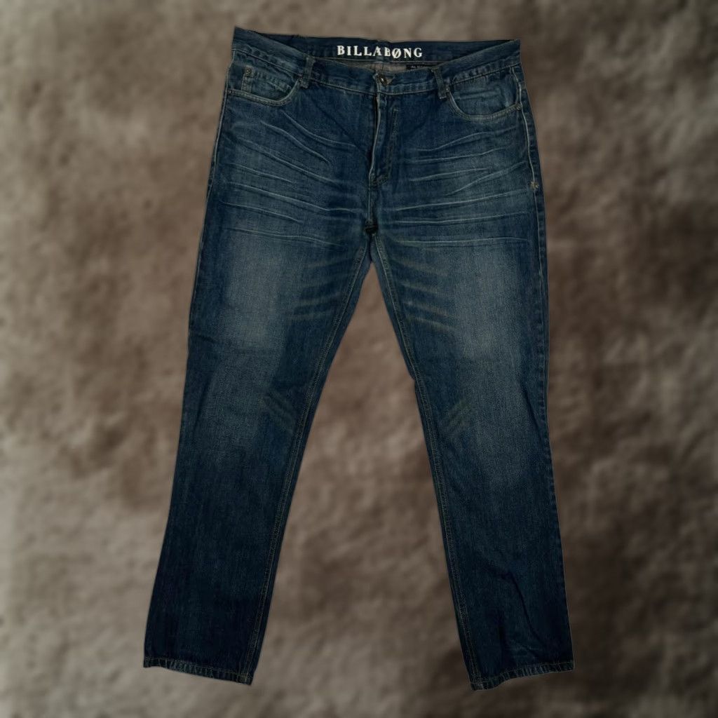 Billabong Billabong Alder Jeans Mens 38x34 Blue Narrow Slim Straight Leg Denim Medium Wash Size US 38 / EU 54 - 1 Thumbnail