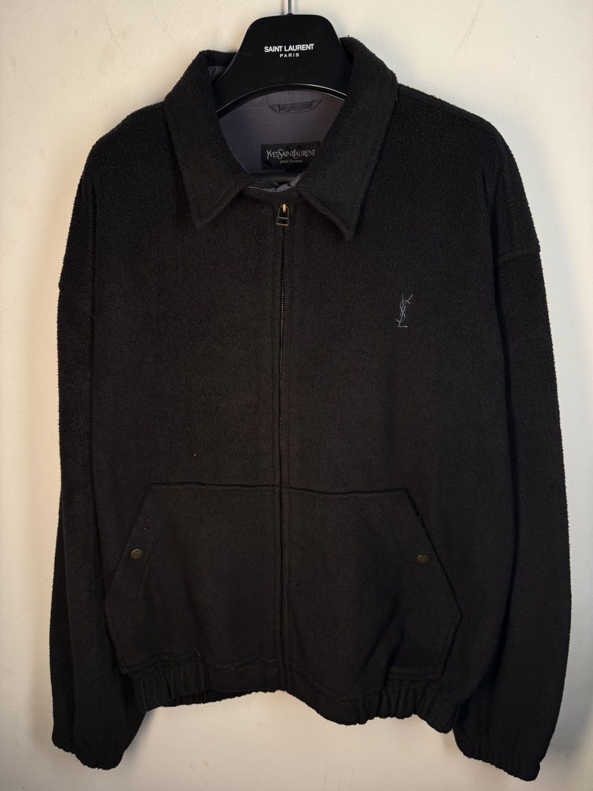 Vintage × Yves Saint Laurent Black YSL Jacket Windbreaker Spring