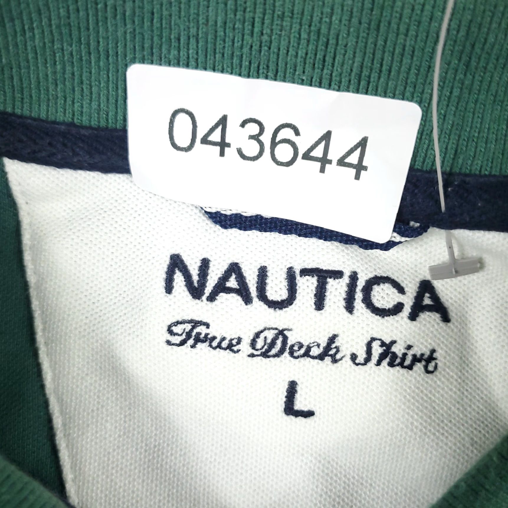 Nautica Nautica Polo Shirt Adult Large Green Solid Short Sleeve Casual Mens Size US L / EU 52-54 / 3 - 8 Thumbnail