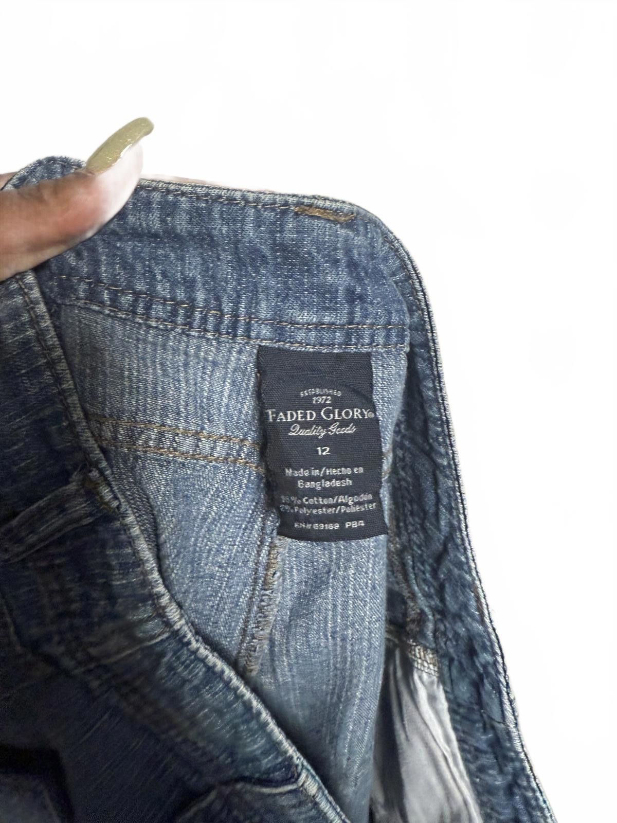 Faded Glory Classic Blue Granola Girl Denim Cargo Shorts Size 12/Large Size 34" / US 12 / IT 48 - 2 Thumbnail