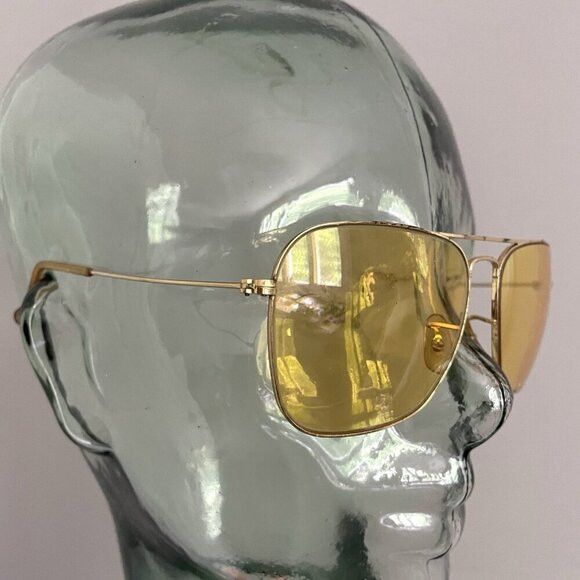 RayBan Vintage 60s/70s B&L Ambermatic Yellow Sunglasses - 58mm Size ONE SIZE - 6 Thumbnail