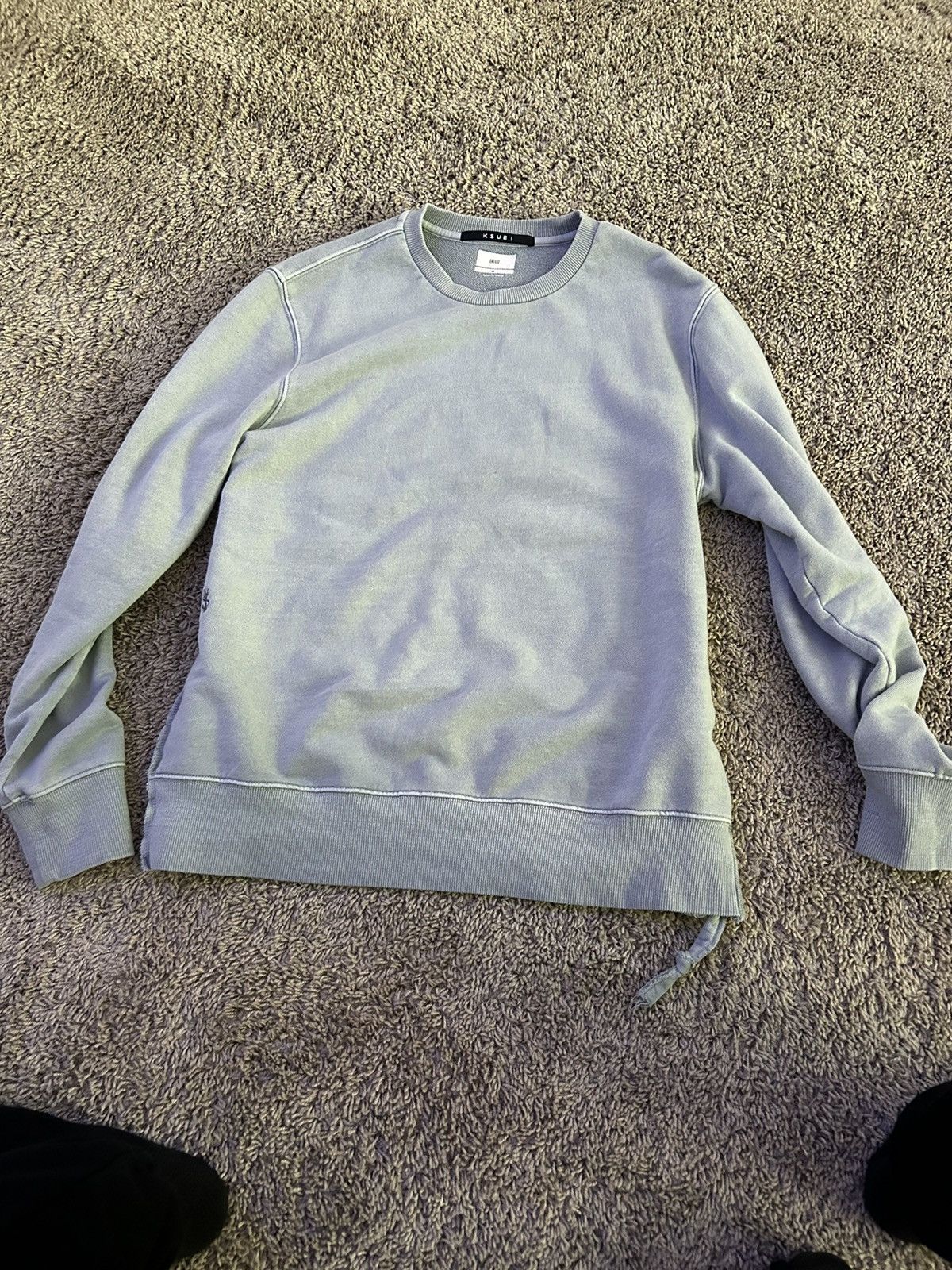image of Ksubi "opposite Of Opposite" Light Blue Pullover Raw Back, Men's (Size Medium)