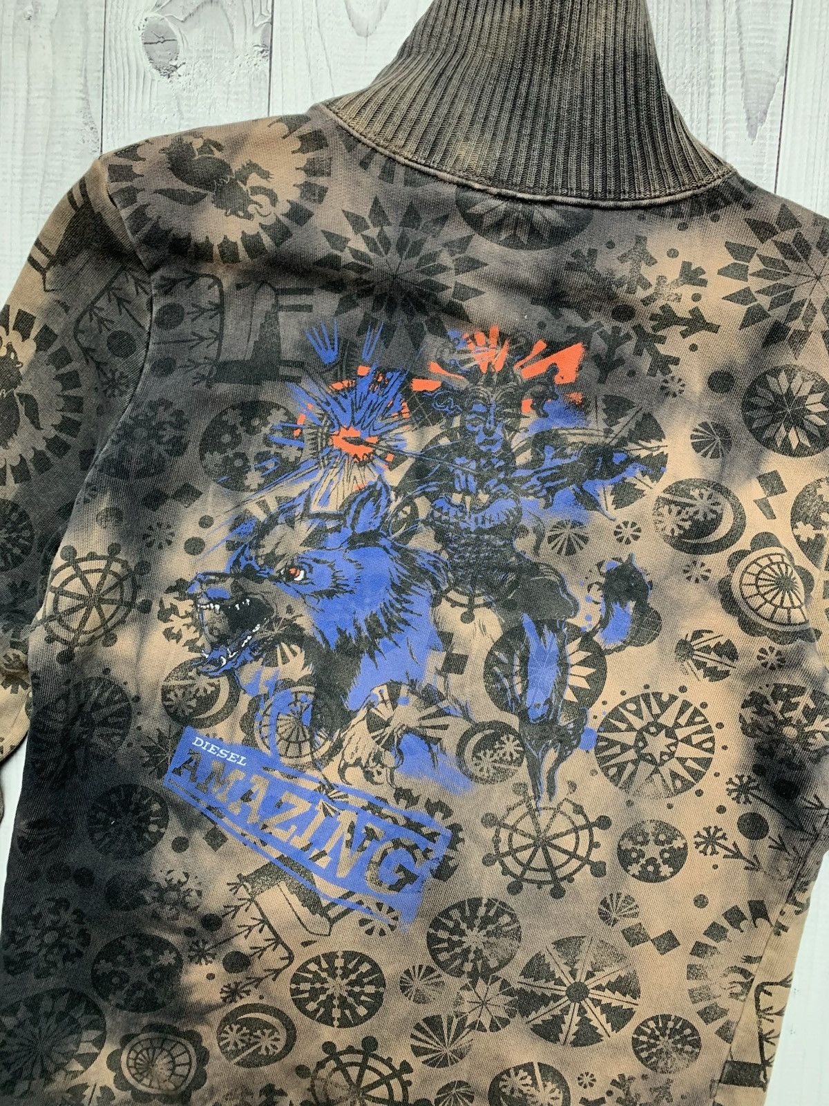 Diesel × Vintage Vintage Diesel Avante-garte sweater size M/L distressed Y2K Size M / US 6-8 / IT 42-44 - 7 Thumbnail