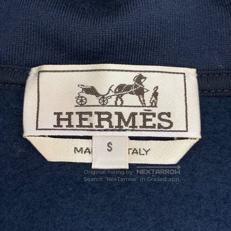 Hermes Hermes Dark Blue Cotton Hooded Drawstring Zipper Long Slee Size US S / EU 44-46 / 1 - 5 Thumbnail