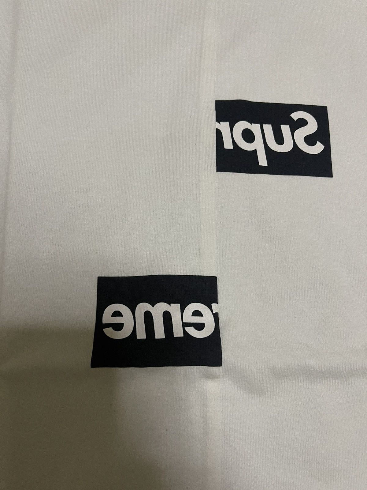 Comme des Garcons Supreme cdg split box logo tee white Size US L / EU 52-54 / 3 - 7 Thumbnail
