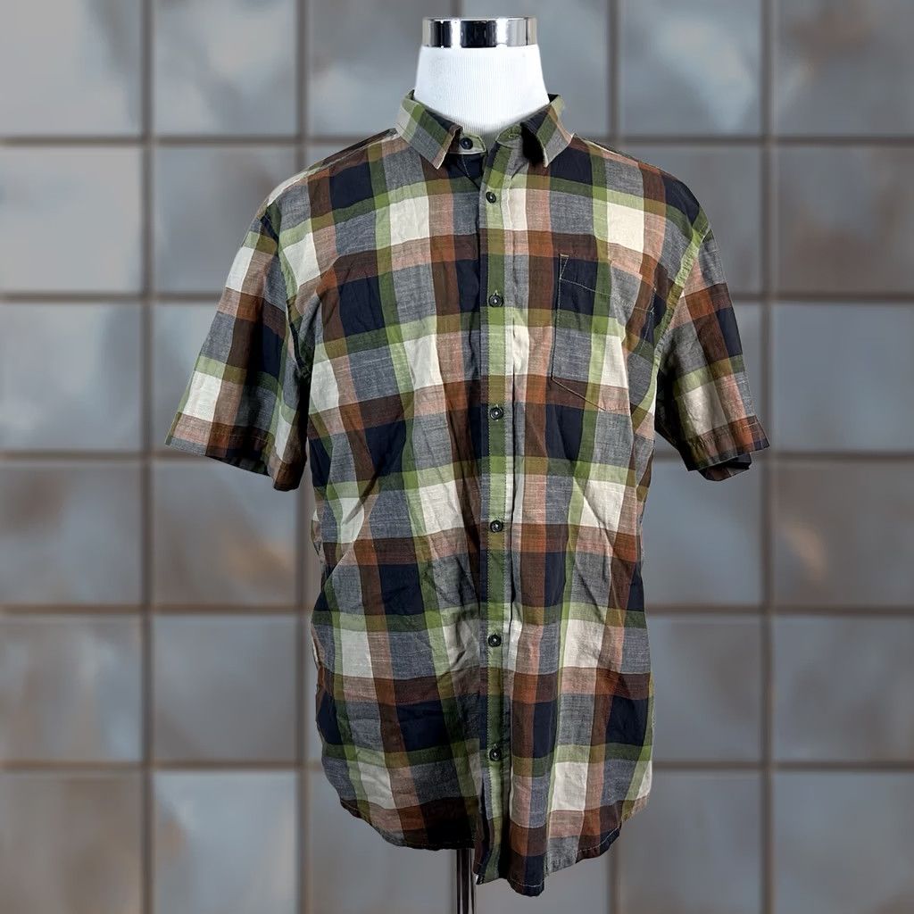 Prana prAna XL Benton Short Sleeve Outdoor Shirt Brown Green Plaid Cotton Blend Shirt Mens XL Brown Plaid Cotton Blend NWOT Size US XL / EU 56 / 4 - 1 Thumbnail