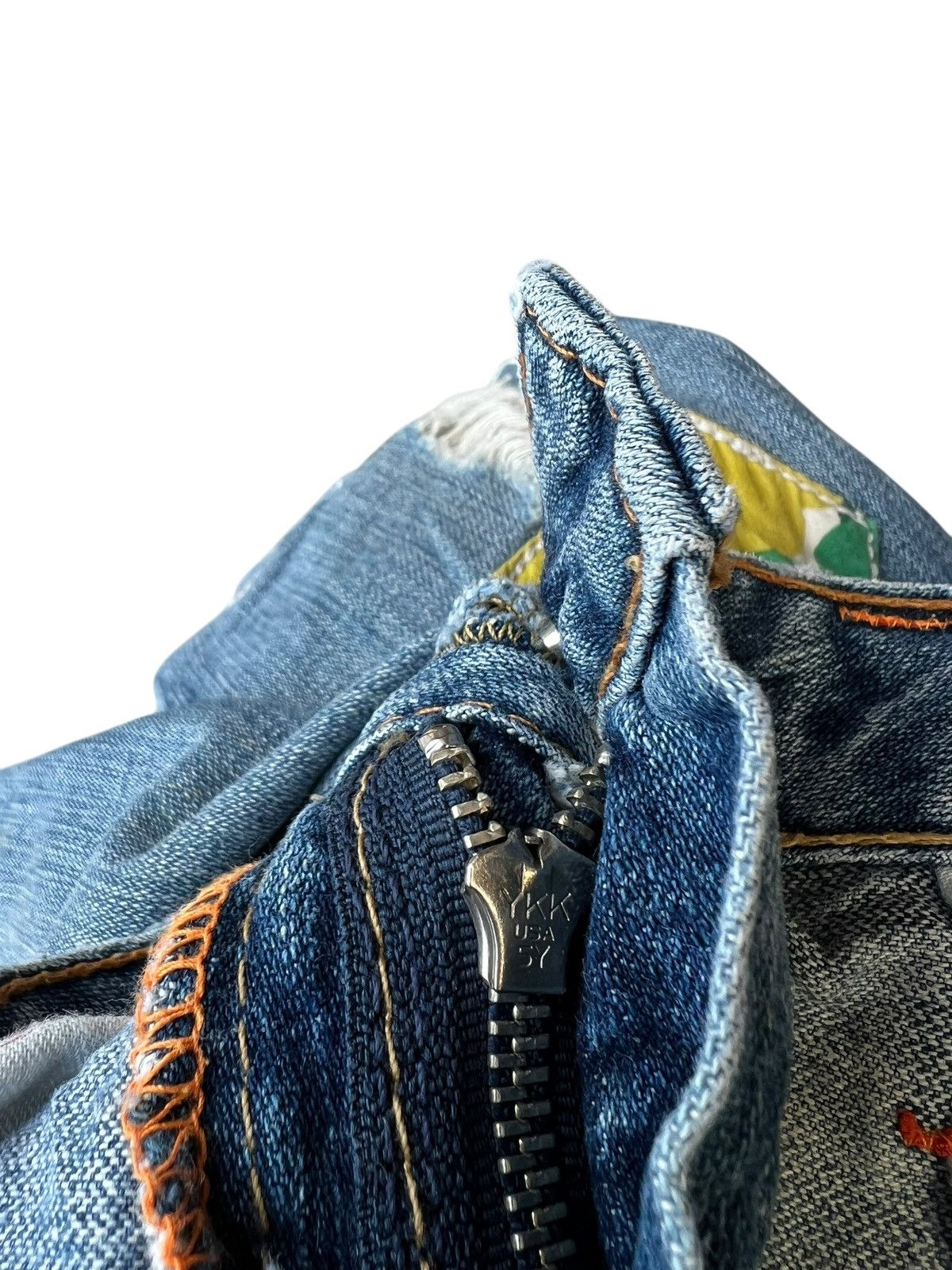 True Religion × Vintage 2000s True Religion Woodstock Patchwork Denim Bootcut Jeans Size 27" / US 4 / IT 40 - 23 Thumbnail