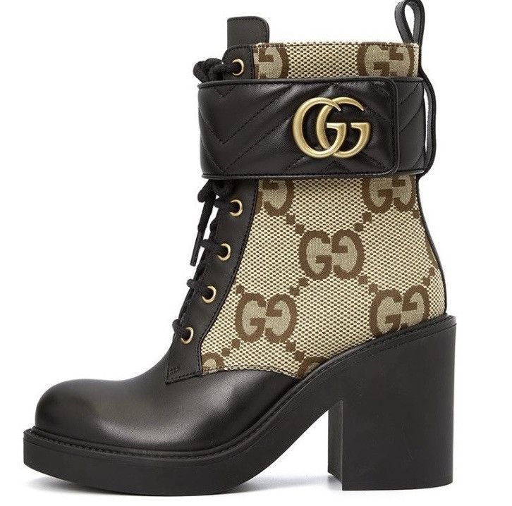 Gucci Flores Calfskin Monogram Maxi GG Nappa Double G Boot Size US 7.5 / IT 37.5 - 2 Thumbnail