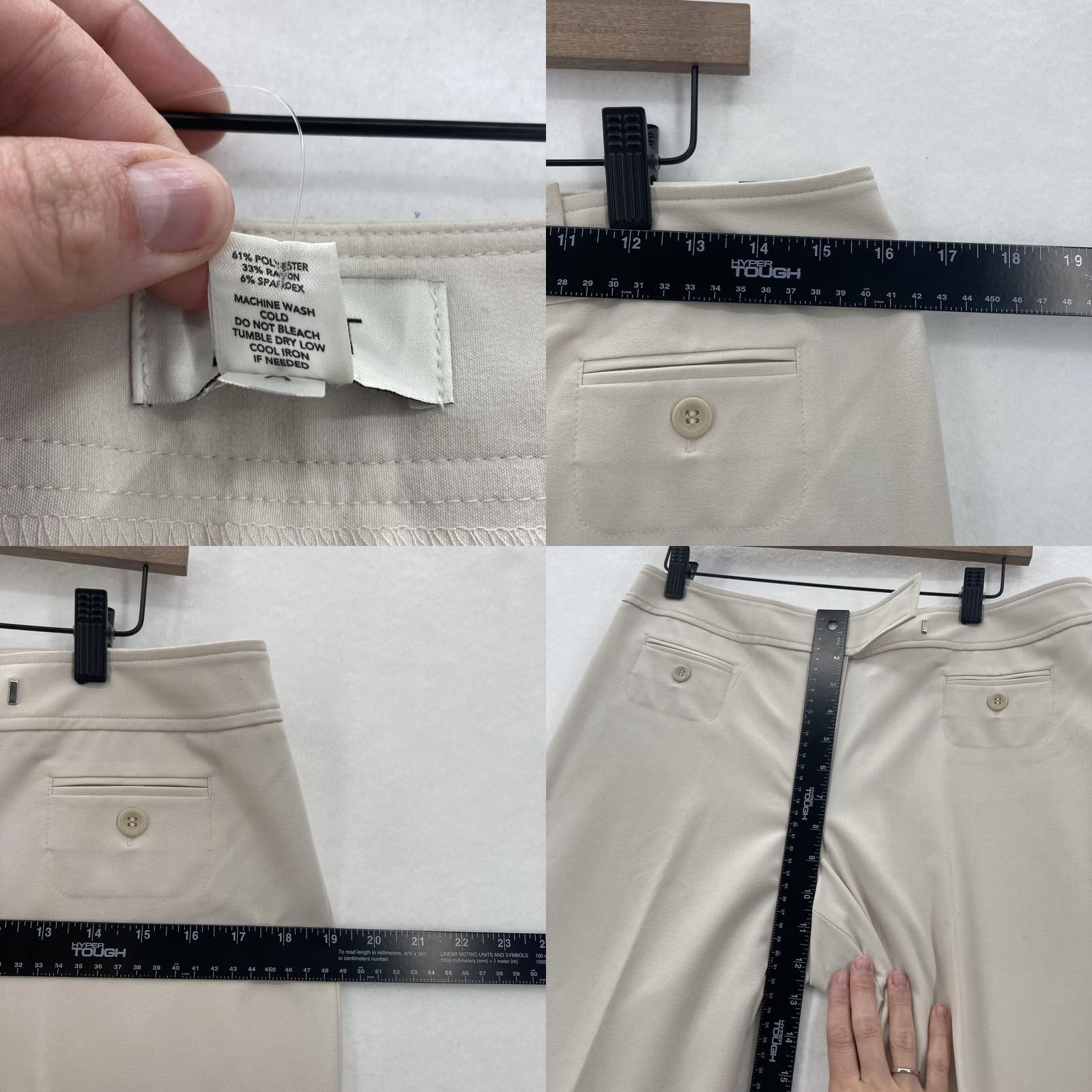 Loft Ann Taylor LOFT Pants Womens 8 Beige Flare Leg Stretch Dress Trousers Career NWT Size 30" / US 8 / IT 44 - 8 Thumbnail
