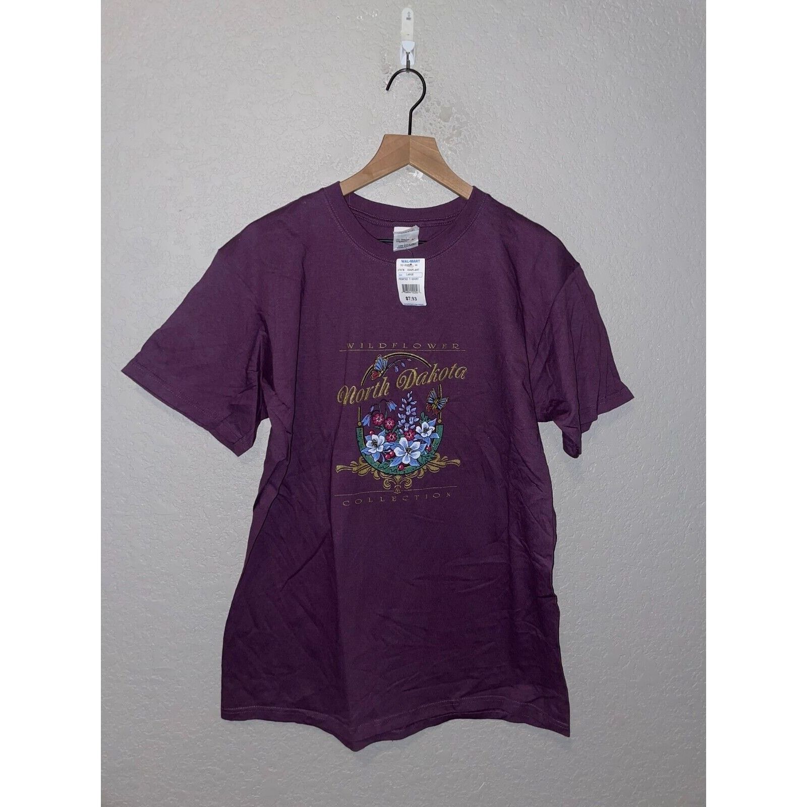Anvil Vintage North Dakota Shirt Wildflowers Flower Purple 90s VTG Size US L / EU 52-54 / 3 - 1 Thumbnail
