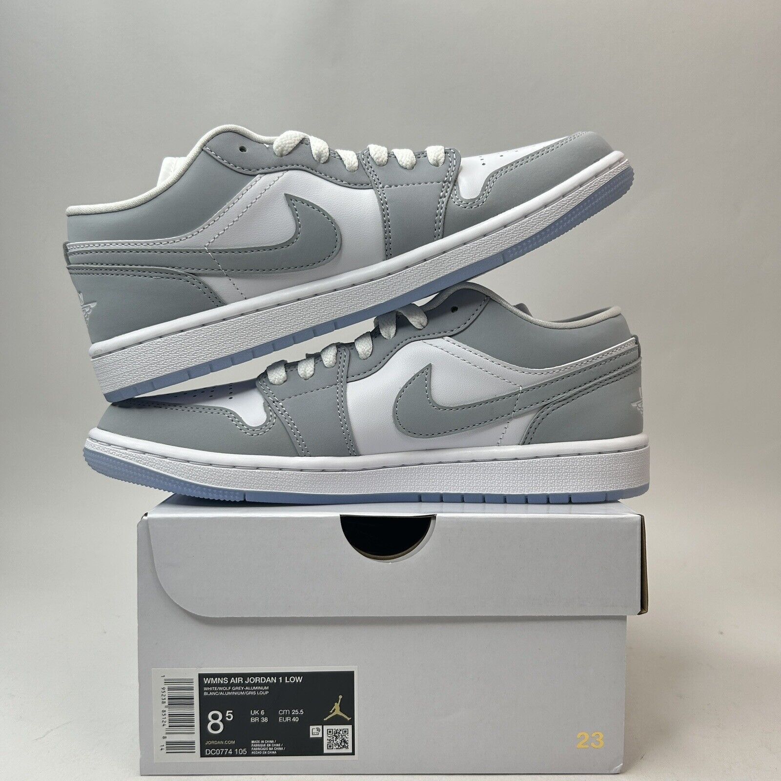 Nike Nike Air Jordan 1 Low Retro WMNS “Wolf Grey/Aluminum” 2023 Size US 8.5 / IT 38.5 - 3 Thumbnail