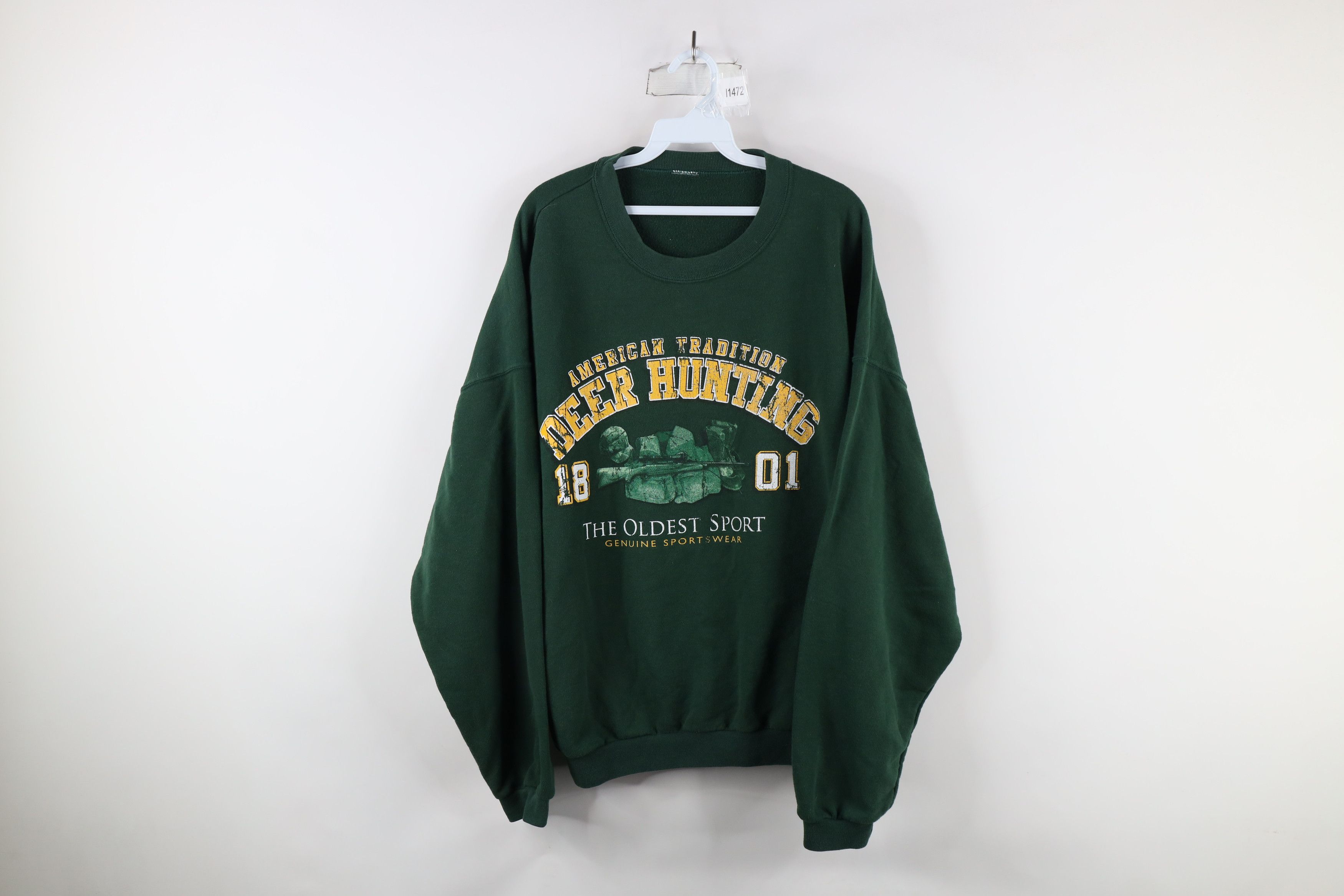 Vintage Vintage 90s Streetwear Out Deer Hunting Sweatshirt Green Size US XXL / EU 58 / 5 - 1 Thumbnail