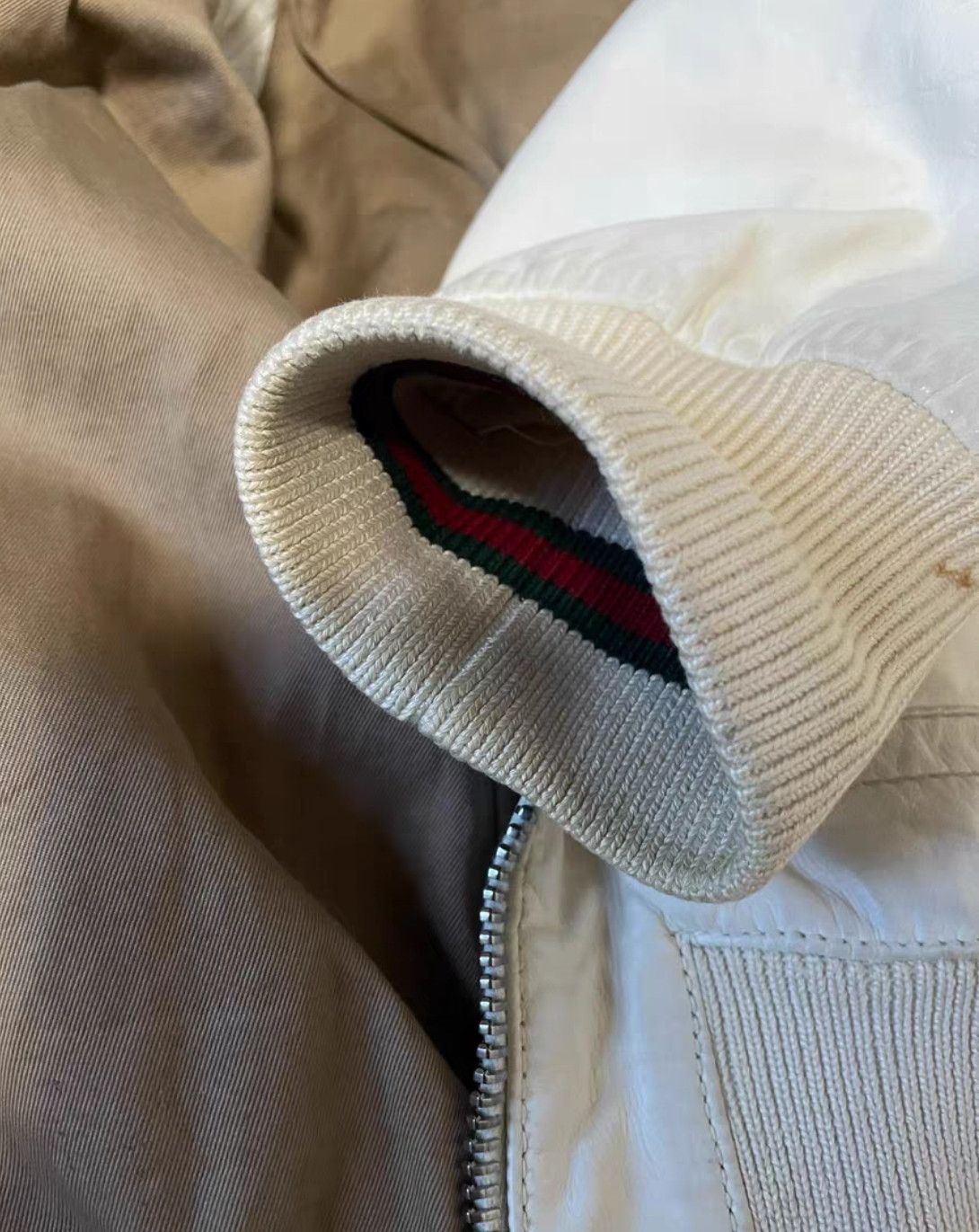 Gucci Gucci Cream Leather Bomber Jacket-2506 Size US M / EU 48-50 / 2 - 4 Thumbnail