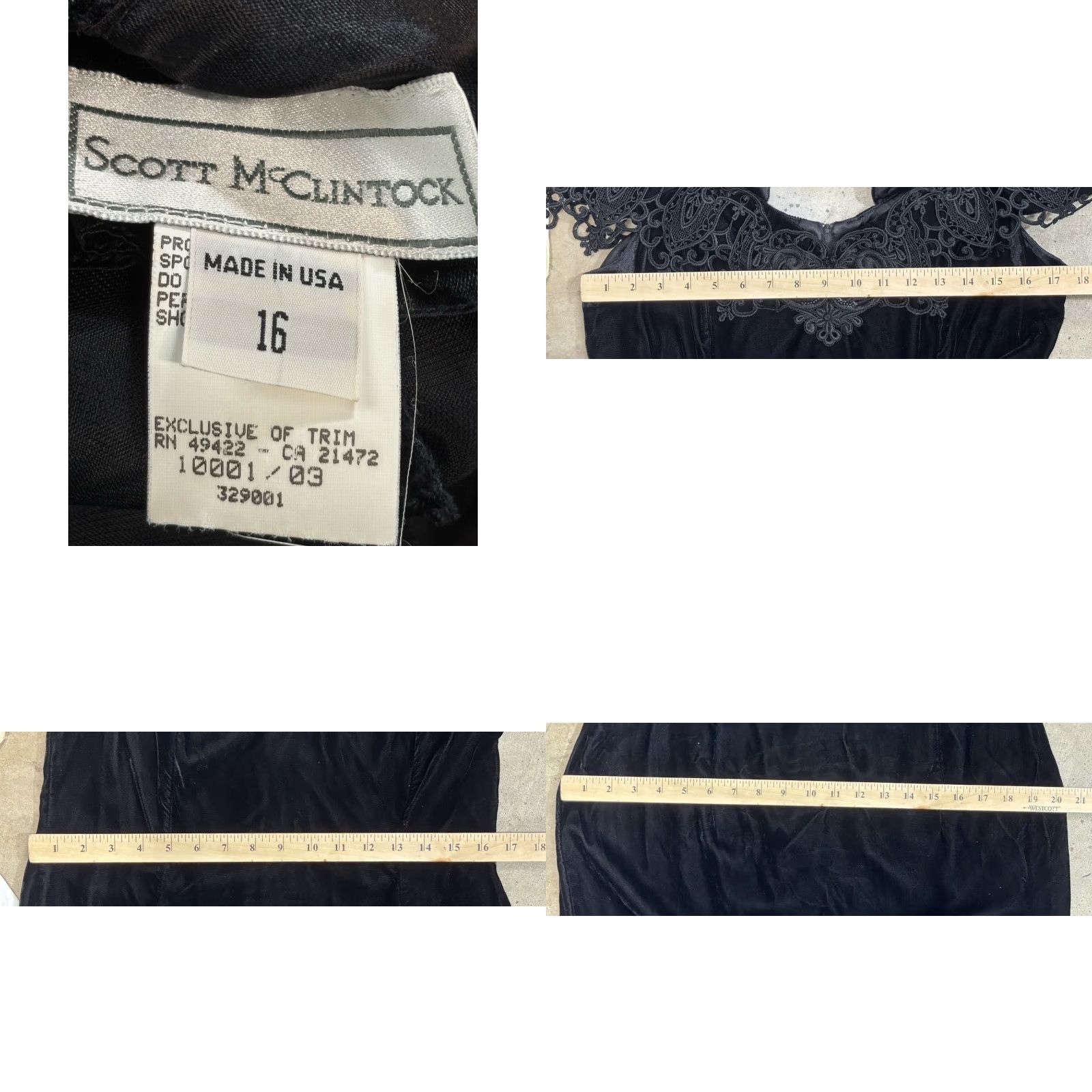 Vintage VINTAGE Scott McClintock Velvet Dress Cocktail Goth Black 80s Women’s Size 16 Size XXL / US 16-18 / IT 52-54 - 8 Thumbnail