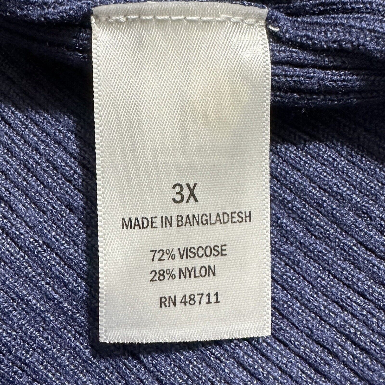 Other Ophelia Roe 3X Scoop Neck Ribbed Stretch Sweater Navy Size 3XL / US 20-22 - 4 Thumbnail