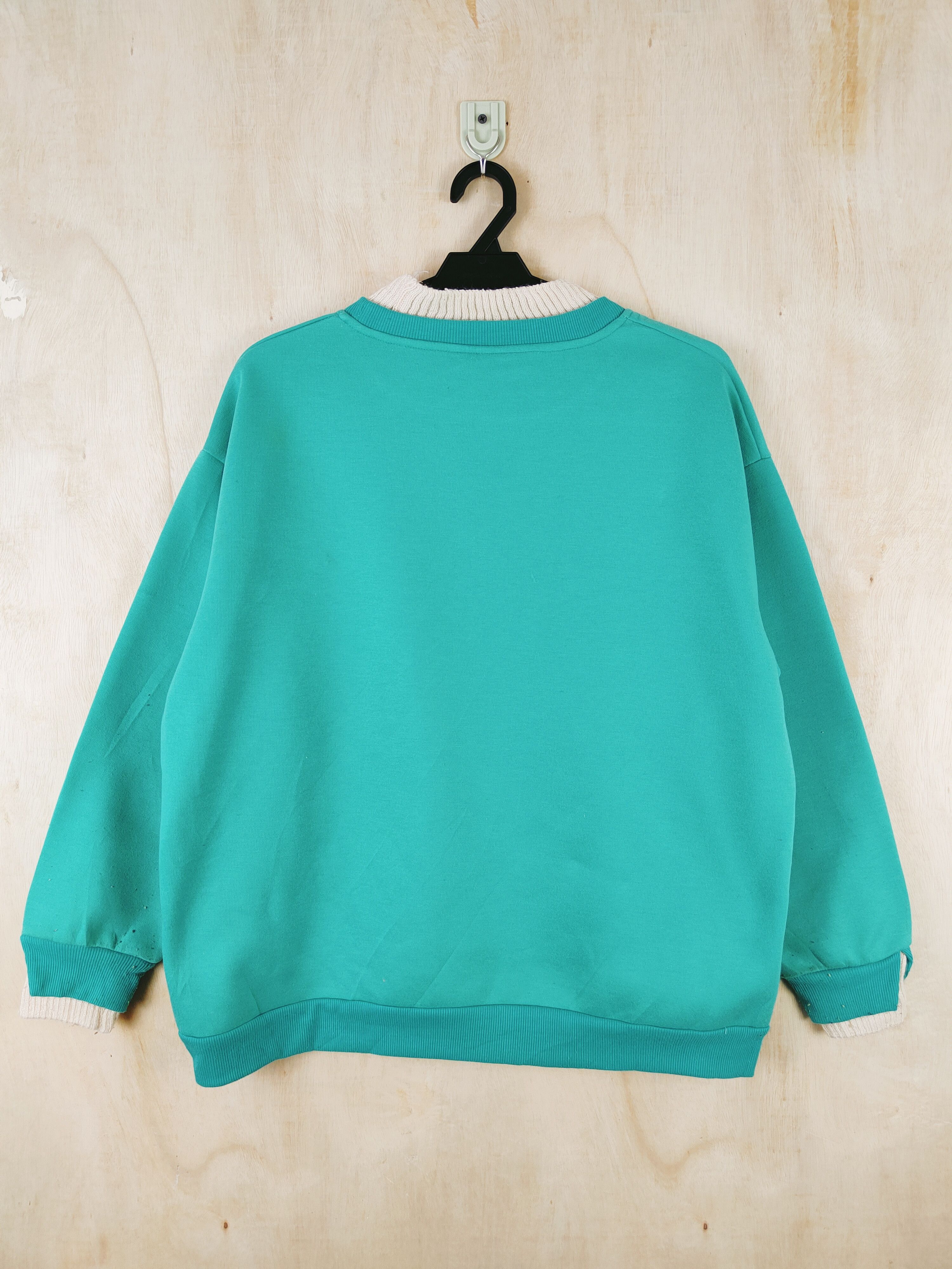 Japanese Brand × Vintage Japanese Brand Turquoise teddy bear Sweatshirts #S2631 Size L / US 10 / IT 46 - 8 Thumbnail