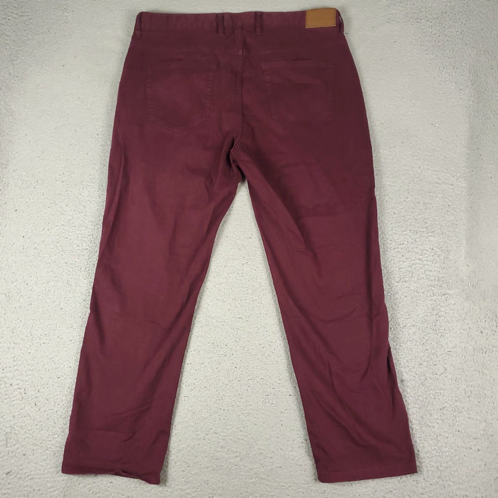 Peter Millar Peter Millar Jeans Mens 35x28 Burgundy 5 Pocket Straight Leg Pants Size US 35 - 7 Thumbnail