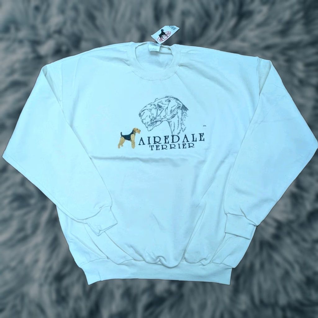 Jerzees VINTAGE Airedale Terrier Dog Lover Sewn Crewneck Sweatshirt 2XL White Jerzees Unisex Adults Sweatshirt Graphic Print NWT NEW GR8 Dogs Size US XXL / EU 58 / 5 - 1 Thumbnail