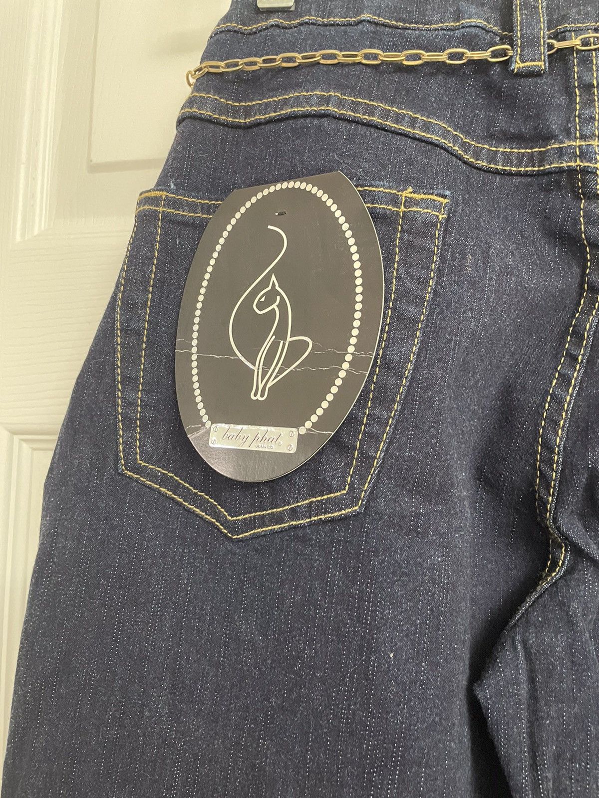 Vintage Baby Phat Dark Chain Jeans Size 15 Size 36" / US 14 / IT 50 - 11 Thumbnail