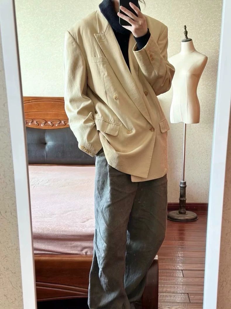 Yohji Yamamoto Yohji Yamamoto size s 92aw minimalist canary blazer 2502-N Size 36S - 5 Thumbnail