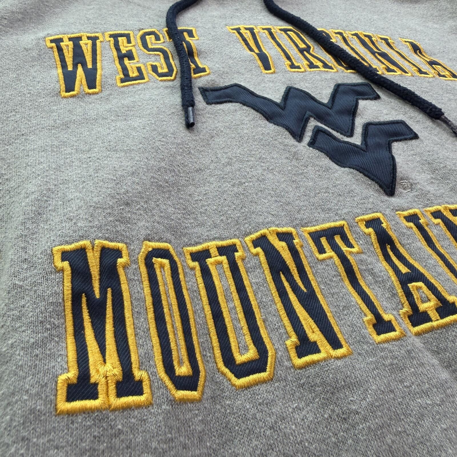 Colosseum Athletics West Virginia Mountaineers Hoodie Mens L Gray Embroidered Size US L / EU 52-54 / 3 - 6 Thumbnail