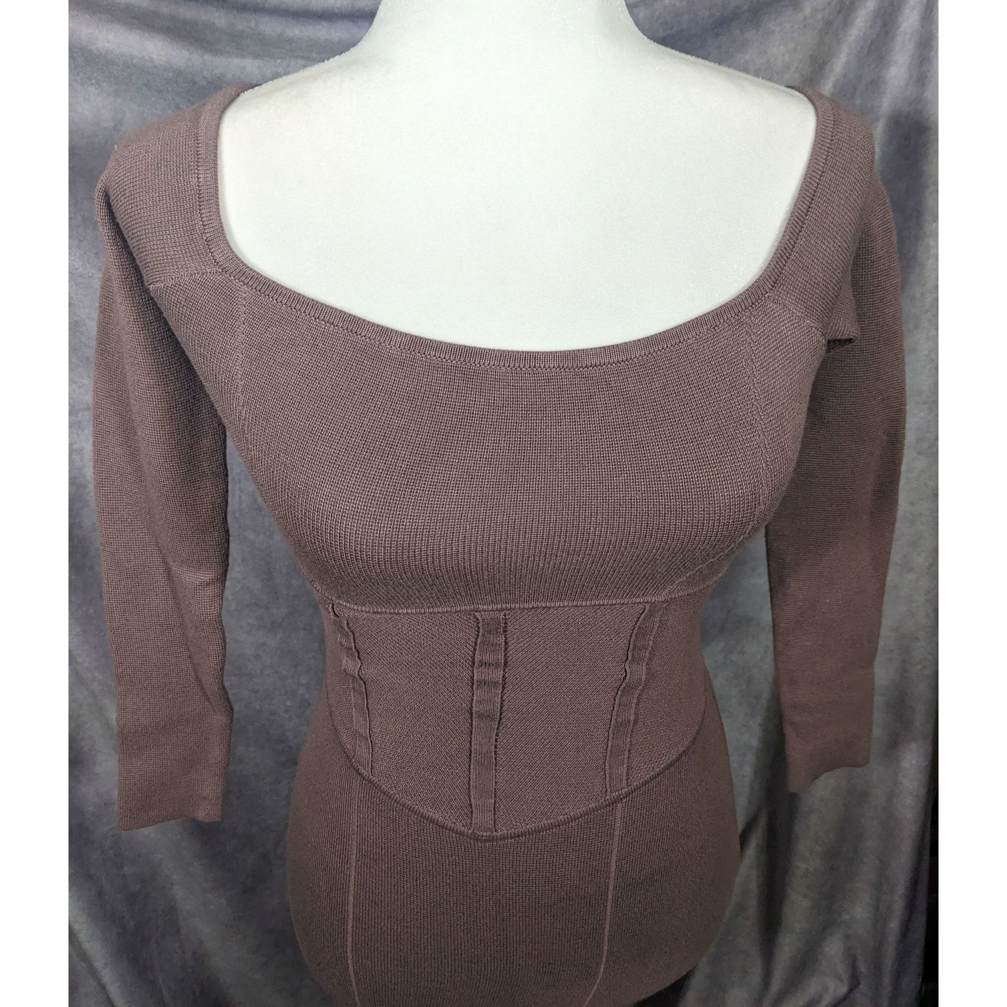 Abercrombie & Fitch Abercrombie & Fitch Black Knit Faux Corset Waist Dress Size Size XS / US 0-2 / IT 36-38 - 11 Thumbnail