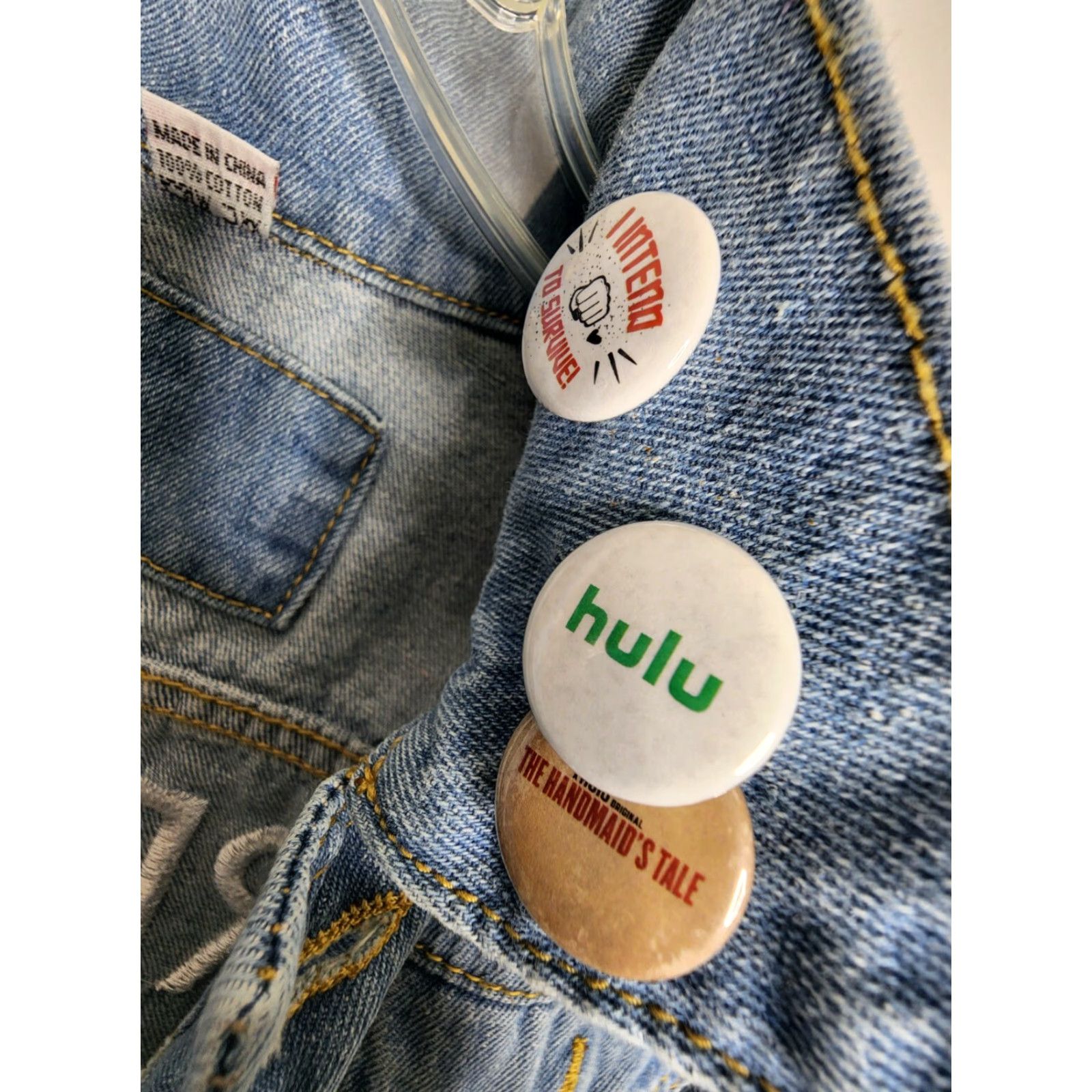 Denime Handmaids Tale & Hulu Promo "Resist" Denim Jacket Size L Distressed Embroidered Size L / US 10 / IT 46 - 5 Thumbnail