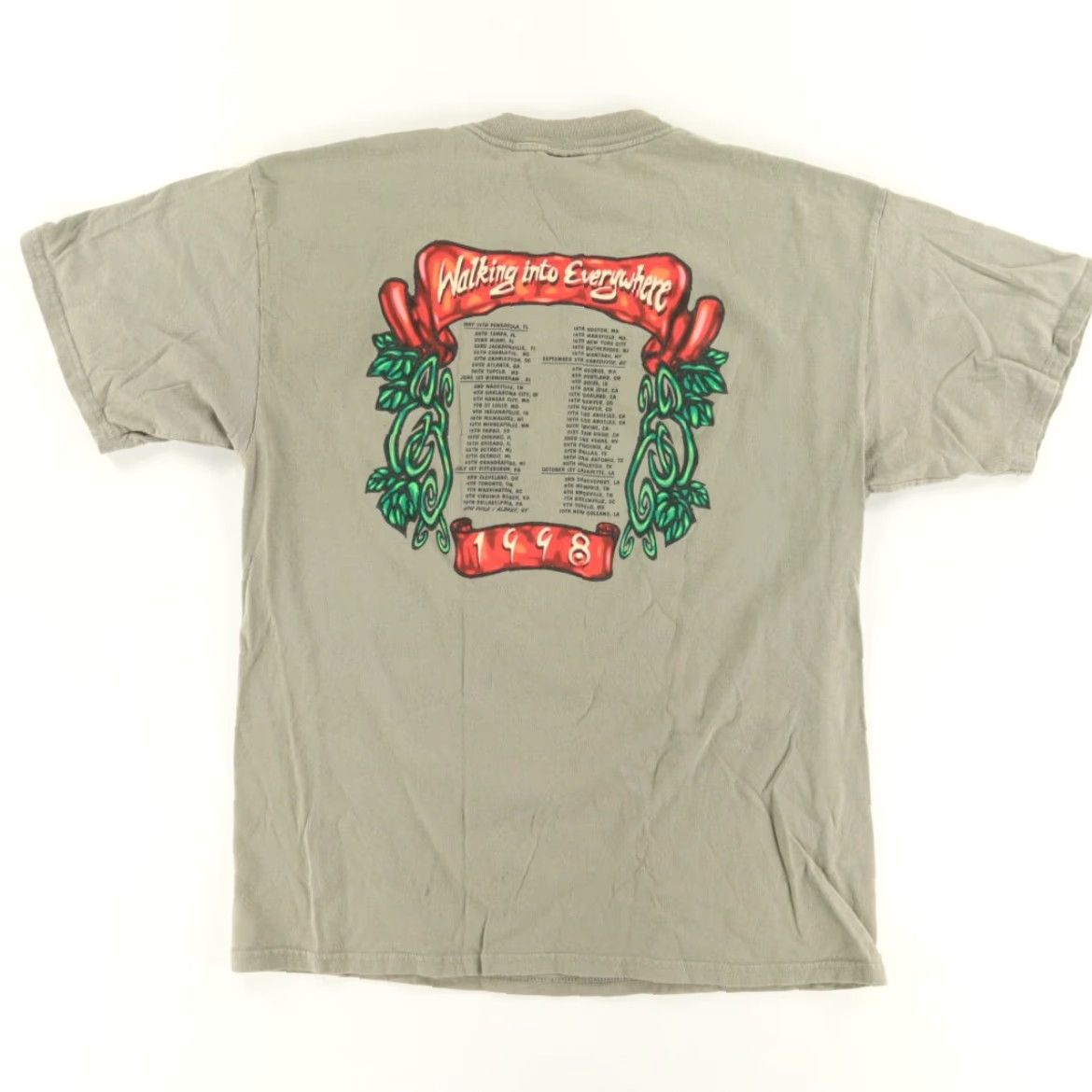 Tultex VINTAGE Tultex Page & Plant Walking into Clarksdale Olive T-Shirt Men XL Shirt Size US XL / EU 56 / 4 - 4 Thumbnail