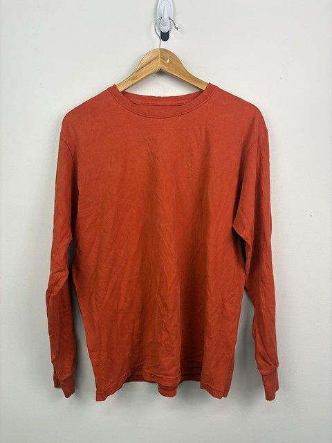 Fruit Of The Loom × Vintage Vintage 00's Y2K Fruit Of The Loom Blank Orange Baggy Pullover Long Sleeve Size M Size US M / EU 48-50 / 2 - 1 Thumbnail