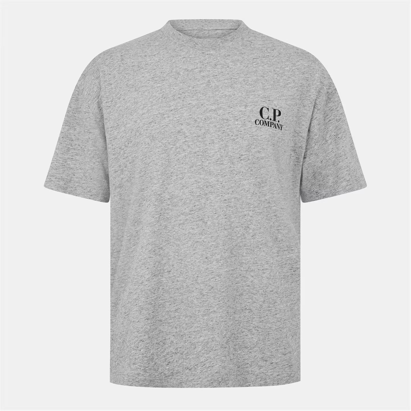 C.P. Company o1g2r1mq0426 Double Logo T-Shirt in Grey Size US M / EU 48-50 / 2 - 1 Thumbnail