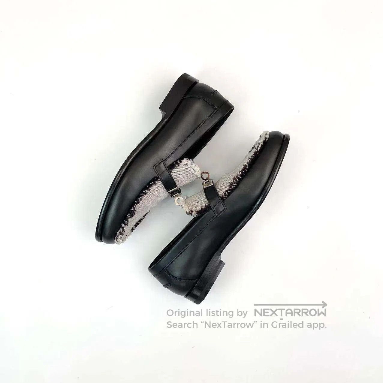 Hermes Hermes Destin black and white color-blocked Kelly buckle l Size US 5.5 / IT 35.5 - 4 Thumbnail