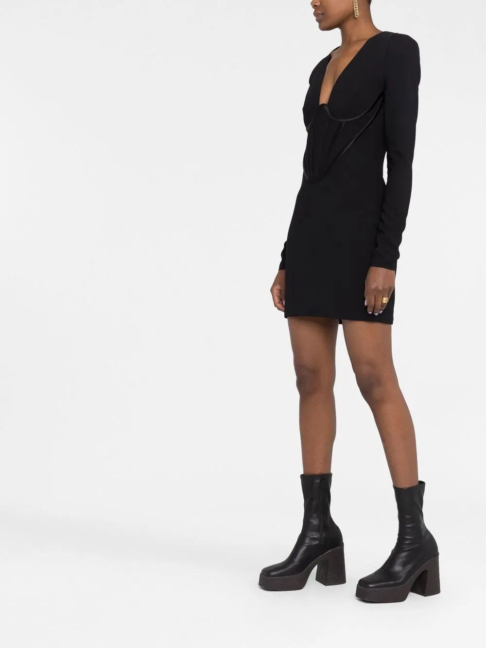 Versace o1y0226 Mini Dress in Black Size S / US 4 / IT 40 - 6 Thumbnail