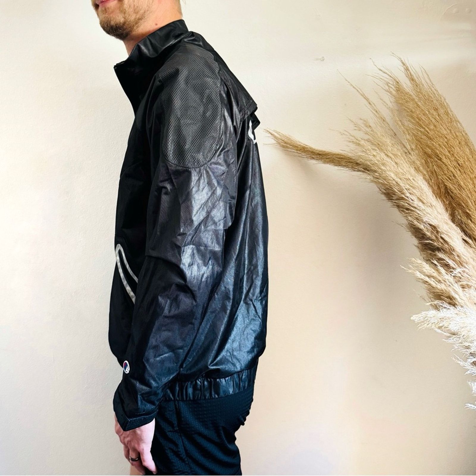 Champion CHAMPION Luxe Black Half Zip Pocket Windbreaker Track Jacket Size US S / EU 44-46 / 1 - 7 Thumbnail