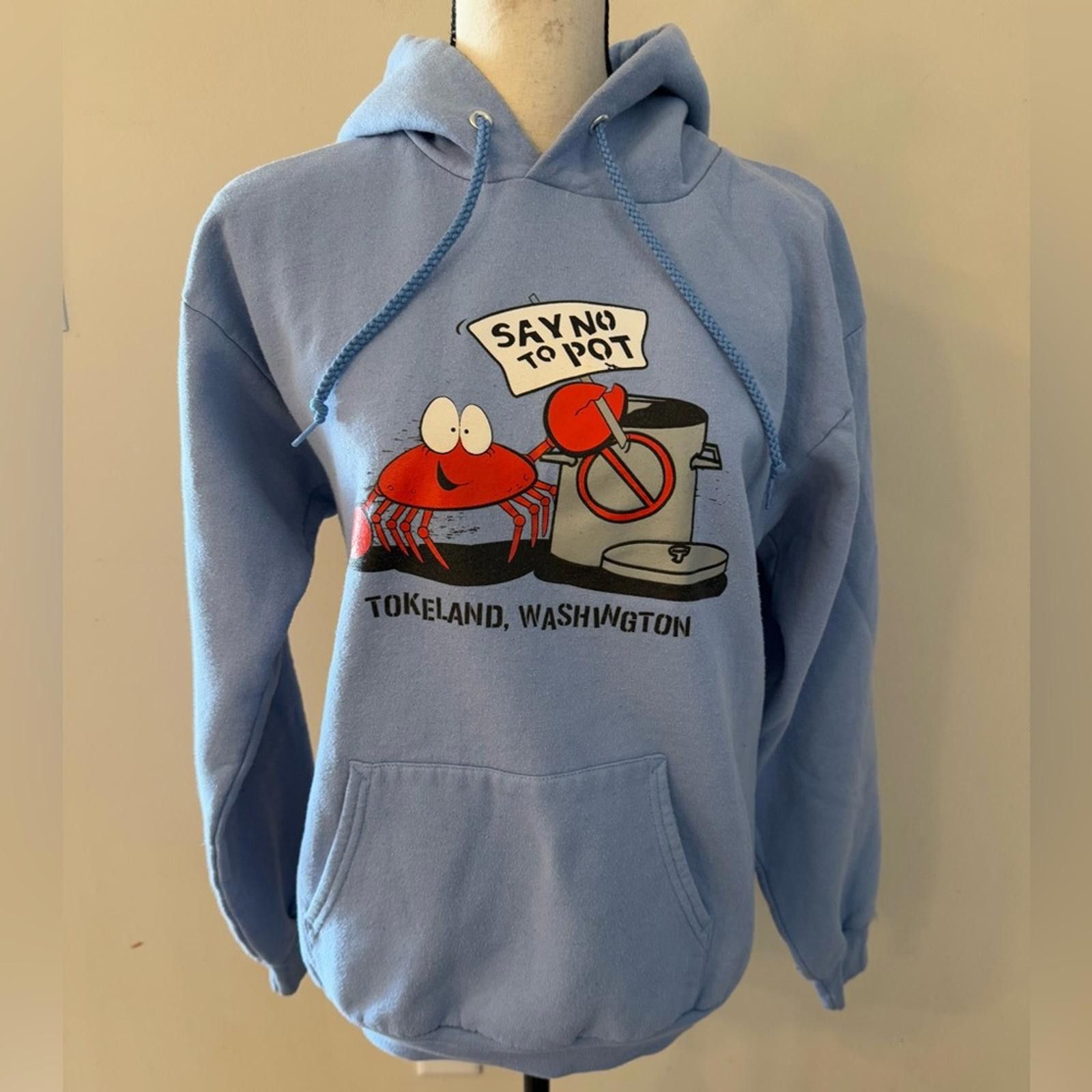 Other Port and Company blue funny graphic hoodie sweatshirt SZ SM Size S / US 4 / IT 40 - 1 Thumbnail