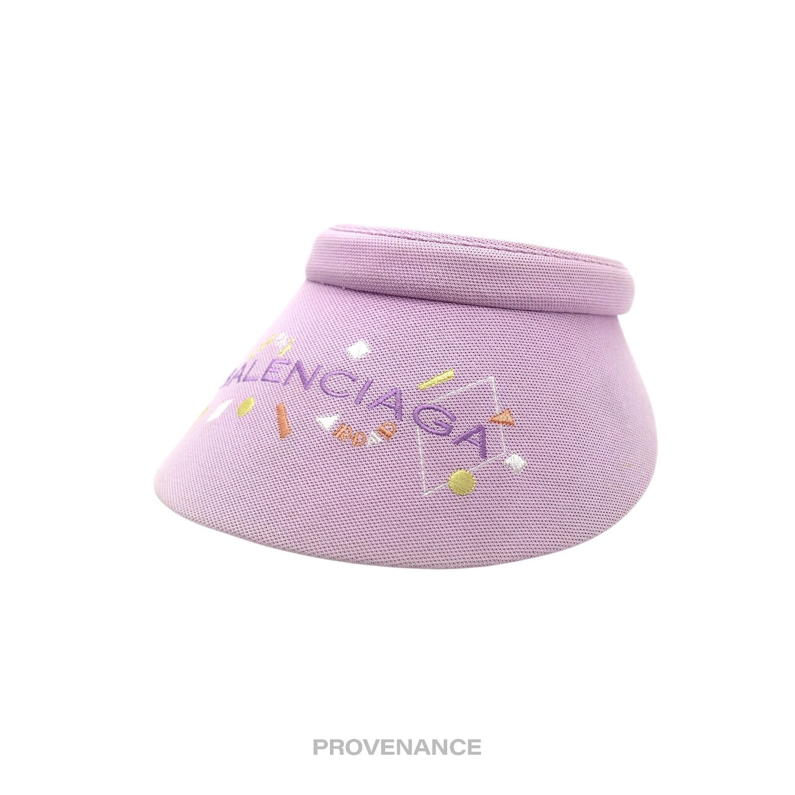 Balenciaga 🔴 Balenciaga Logo Embroidered Visor - Lavender Geometric Size ONE SIZE - 2 Thumbnail