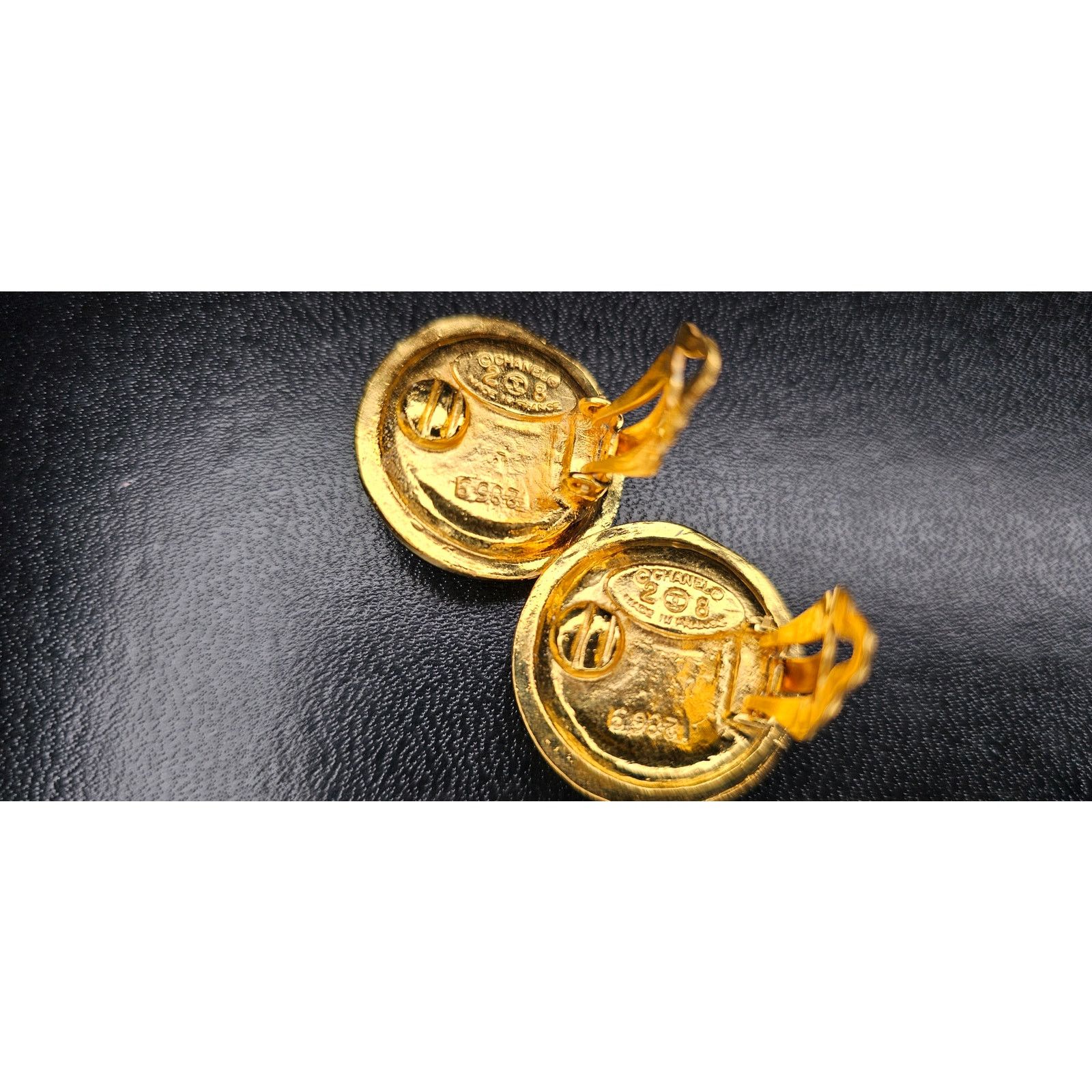 Chanel Chanel Collection 28 Turquoise Stone Gold Clip-On Earrings Size ONE SIZE - 6 Thumbnail