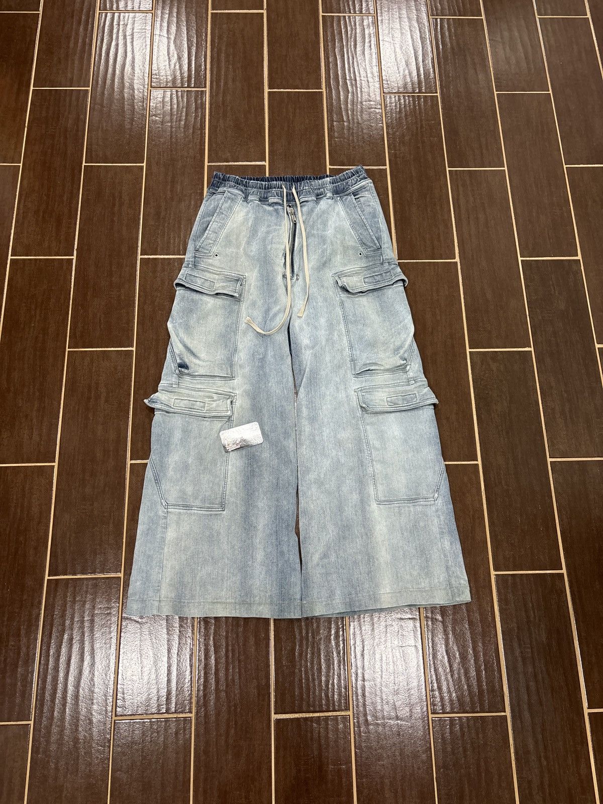 Rick Owens Drkshdw USED Rick Owens DRKSHDW Double Cargo Denim Pants SZ L Size US 36 / EU 52 - 1 Thumbnail