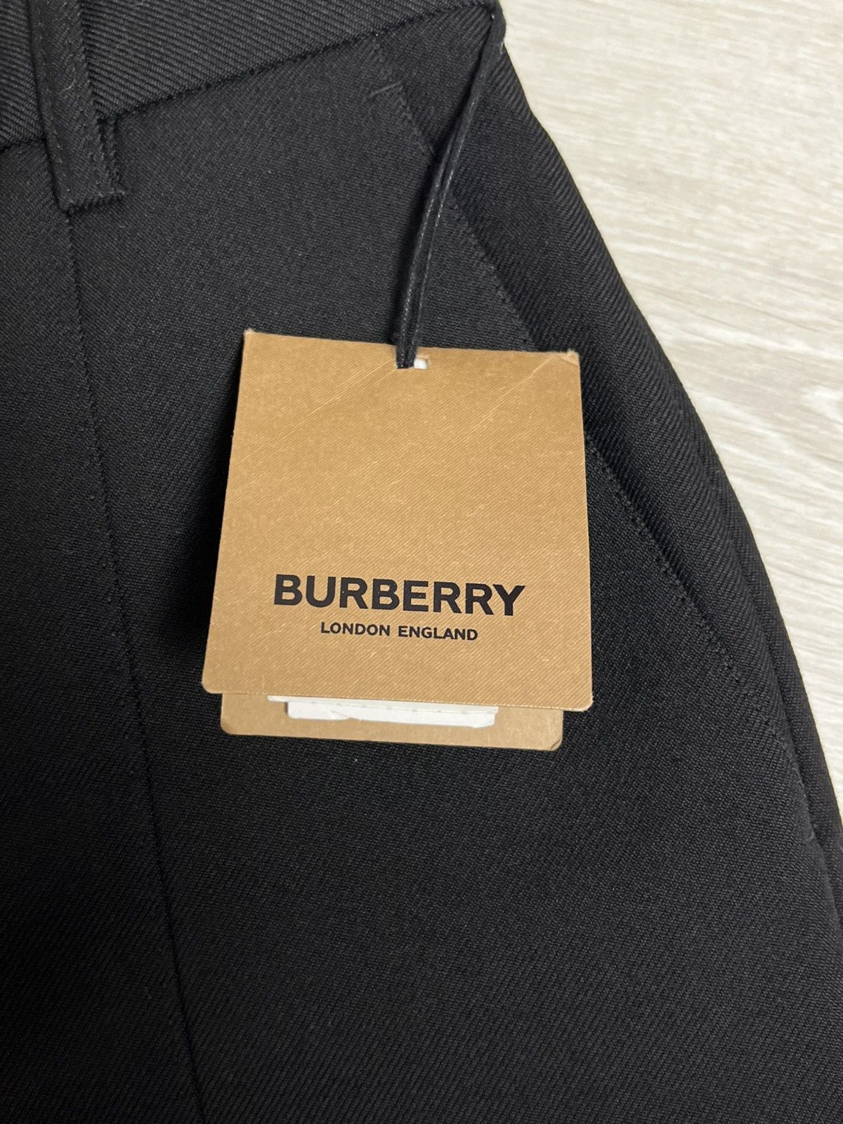 Burberry Burberry Laurel Wide-Leg Wool Trousers Black Logo Size 25" / US 0 / IT 36 - 8 Thumbnail