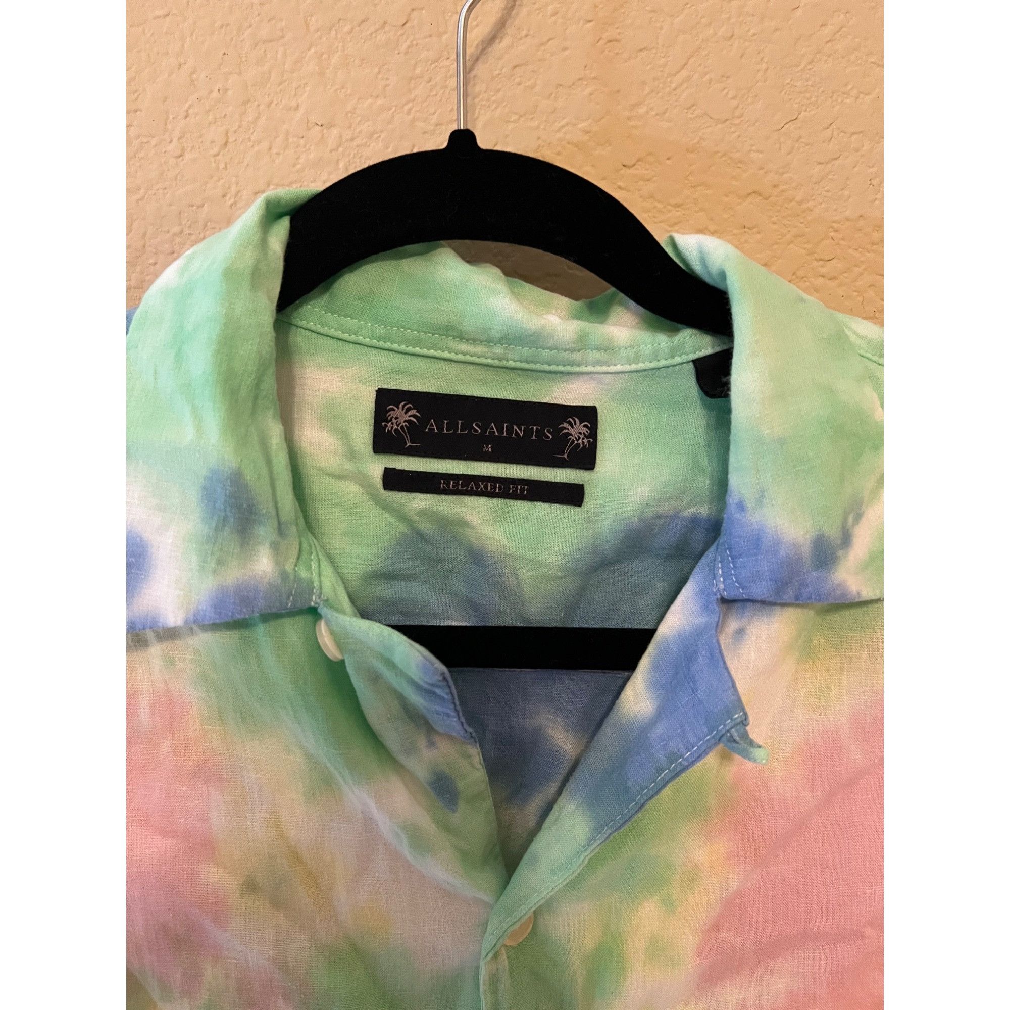 Allsaints Allsaints Pilar Tie Dye Linen Blend Camp Shirt - Size m Size US M / EU 48-50 / 2 - 3 Thumbnail