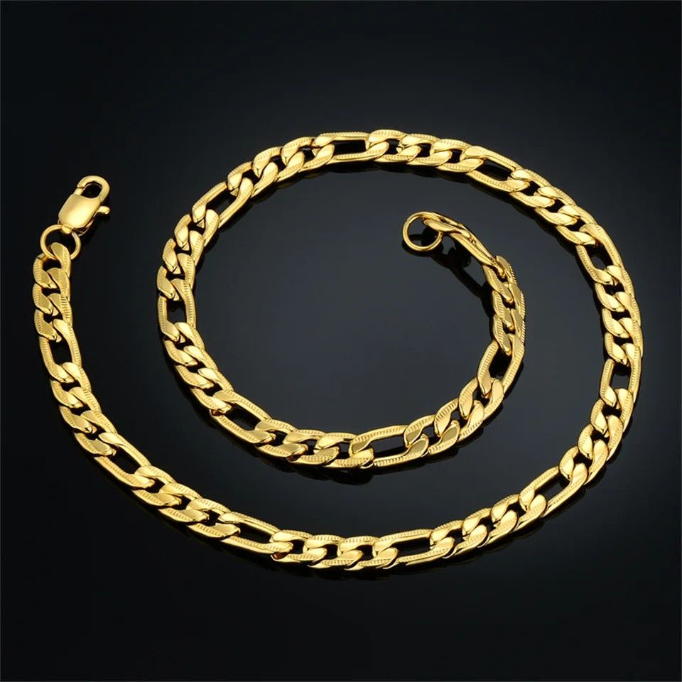 Other Gold Chain Figaro Necklace 21.7in 7mm Size ONE SIZE - 2 Thumbnail