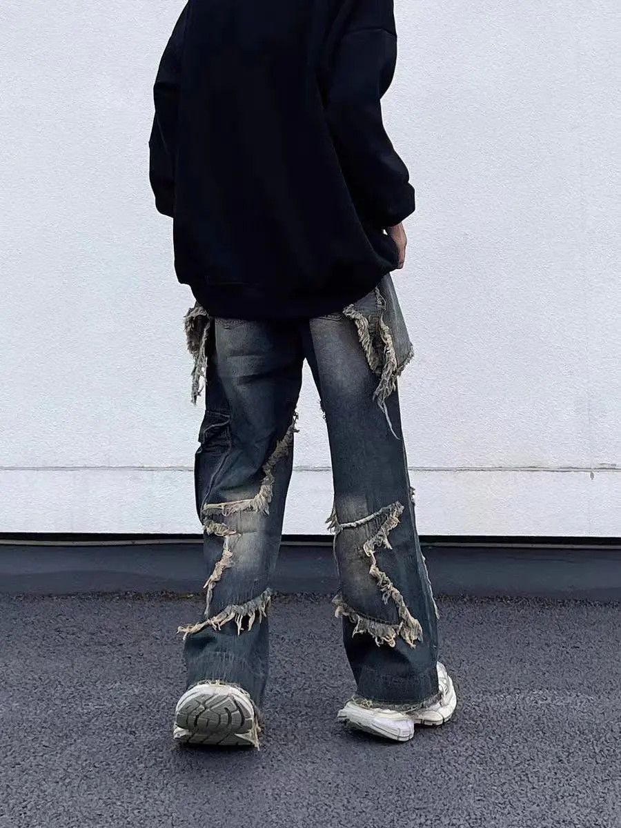 Japanese Brand × Jean Embroidered Star Baggy Denim Jeans Size US 30 / EU 46 - 5 Thumbnail