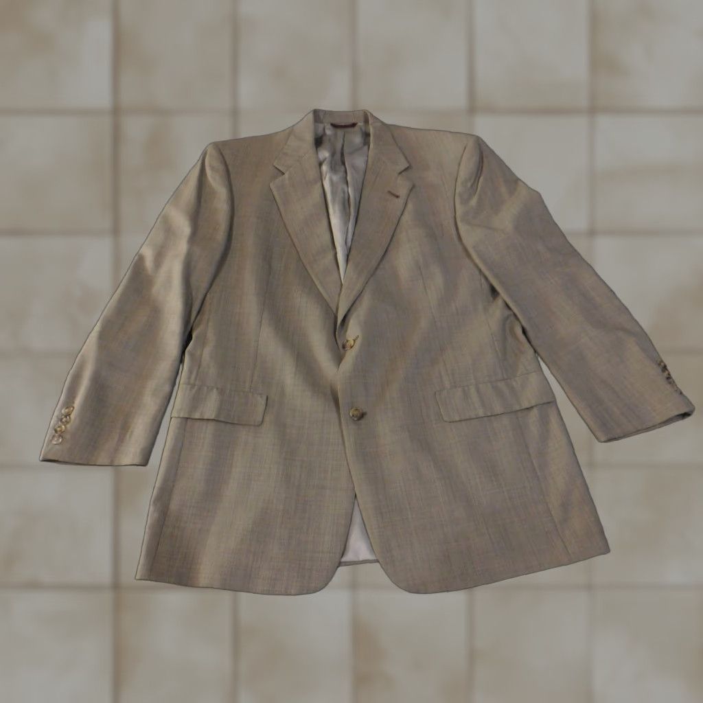 Banana Republic Hart Schaffner Marx blazer mens 44L tan wool classic two button Size 42R - 1 Thumbnail